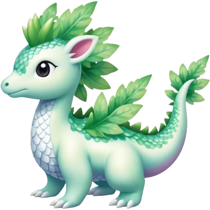 Shiny Sparkly beautiful gorgeous ethereal Scaley Exotic Shaymin-Aurorus-Dragonair-Fakémon-hybrid-creature (full body) emoji