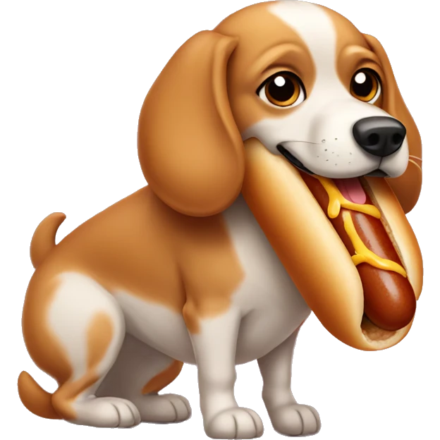 hot dog as a dog emoji