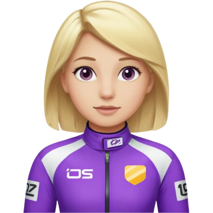 girl blonde, Race Driver purple cloth emoji