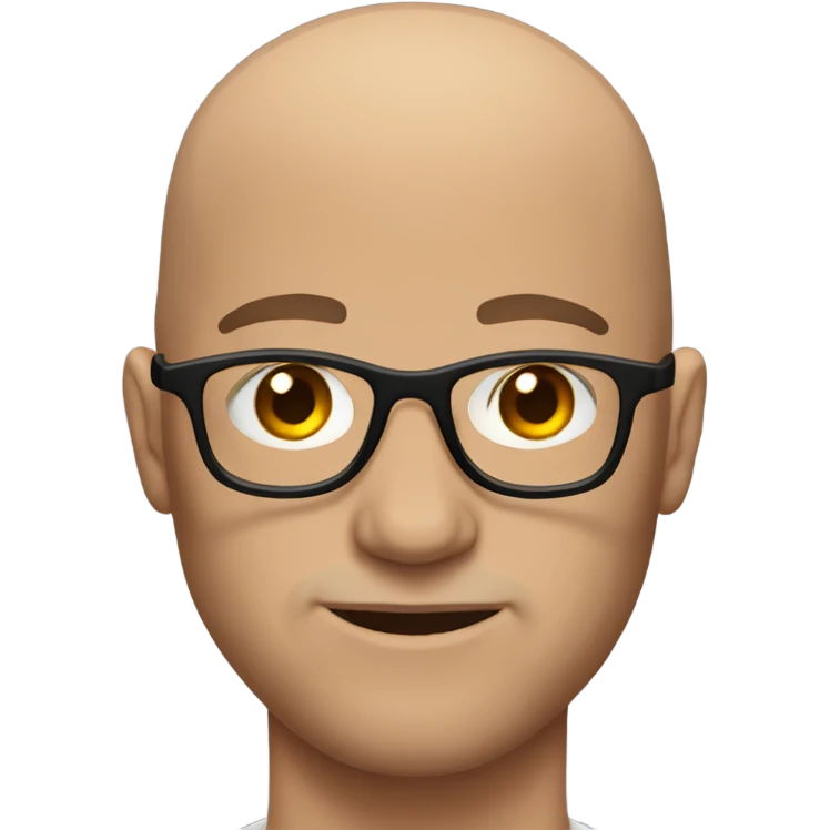 Muscle bald guy glasses with brown eyes  emoji