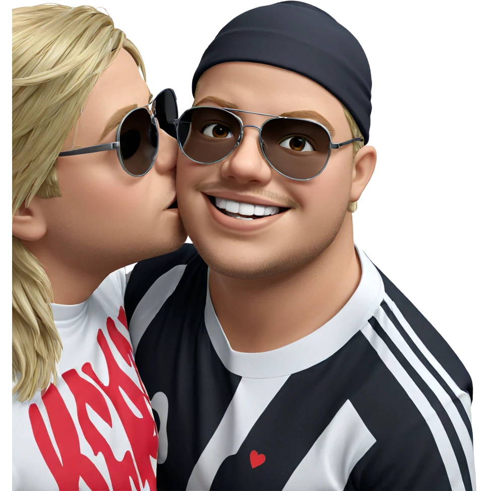 blonde boys sharing a kiss emoji