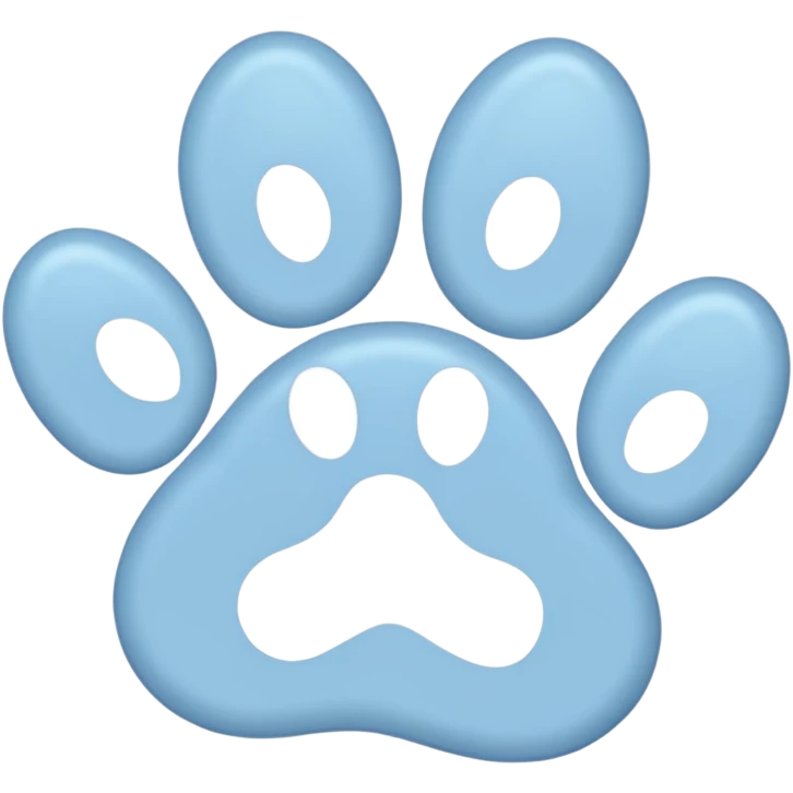 a pastel blue pawprint emoji