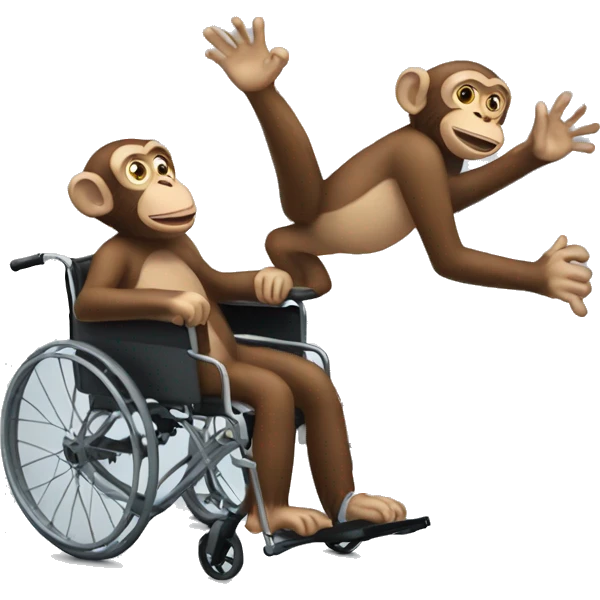 monkey falling off wheelchair emoji