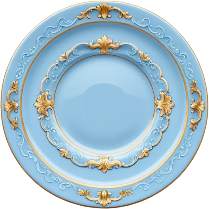 vintage rococo highly detailed pale blue plate emoji