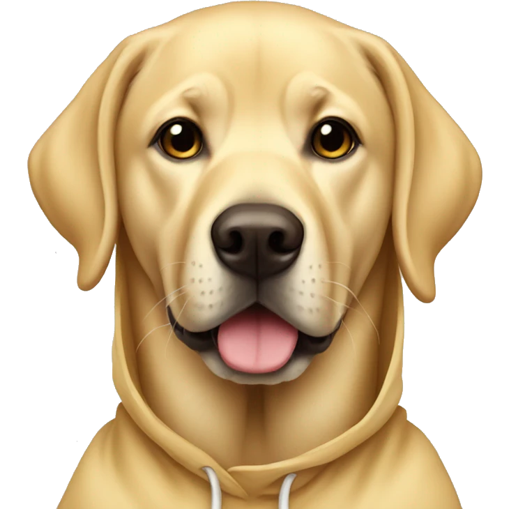 Golden lab wearing a hoodie emoji