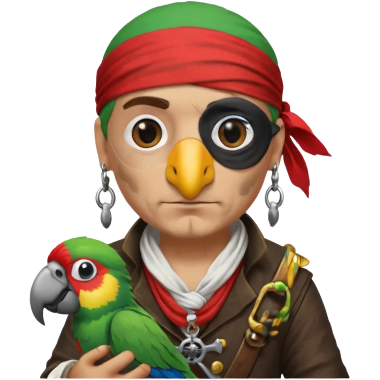pirate and parrot emoji