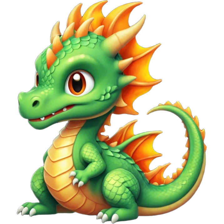 baby dragon breathing fire emoji