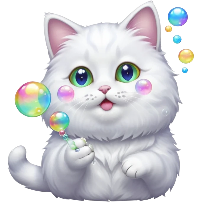 cat blowing bubbles emoji