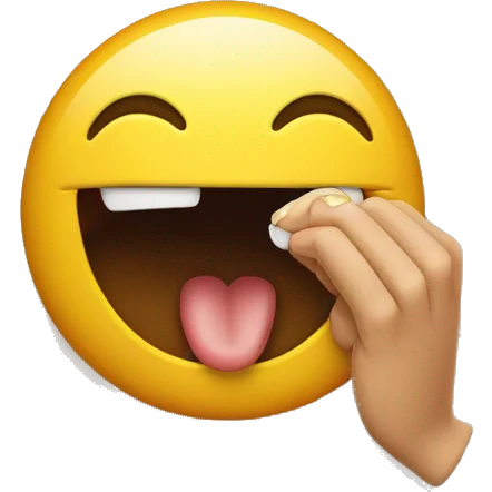 Emoji face biting nail and giggling  emoji