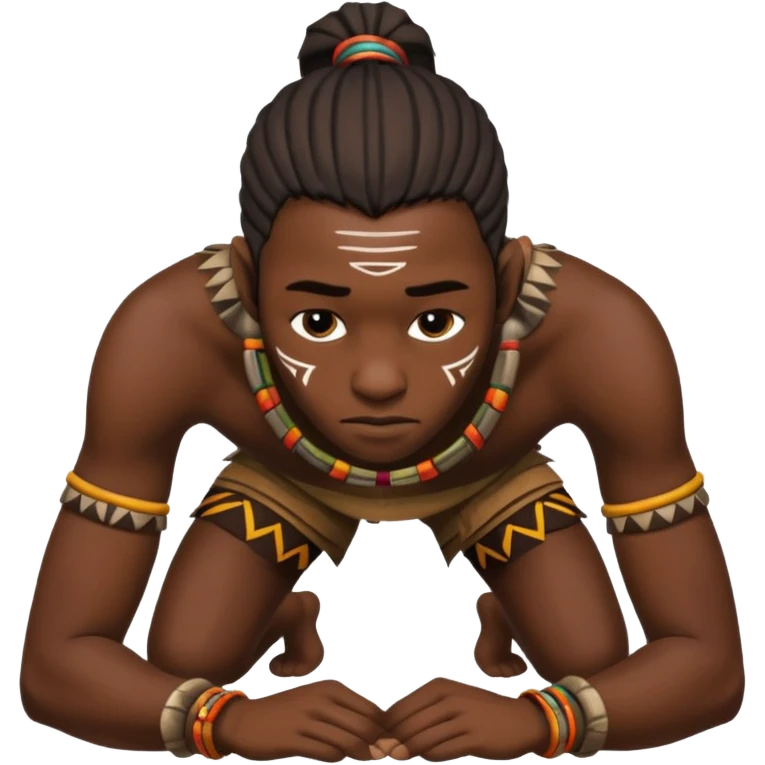 african tribesman bending over and looking down emoji