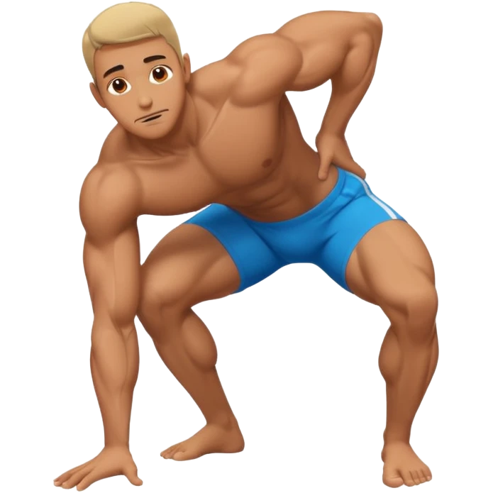 a guy arching his back on all fours (hands and knees) emoji
