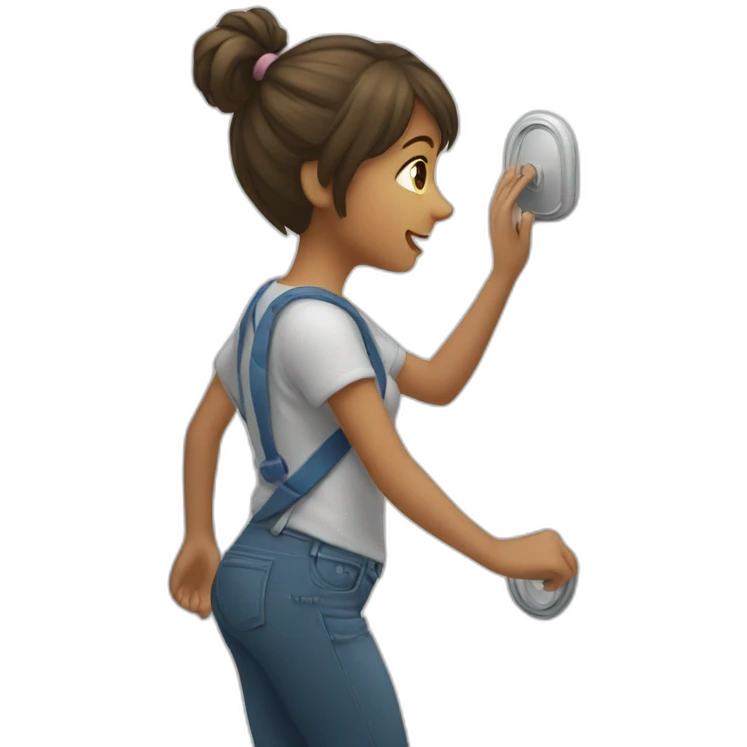 girl knocking door emoji