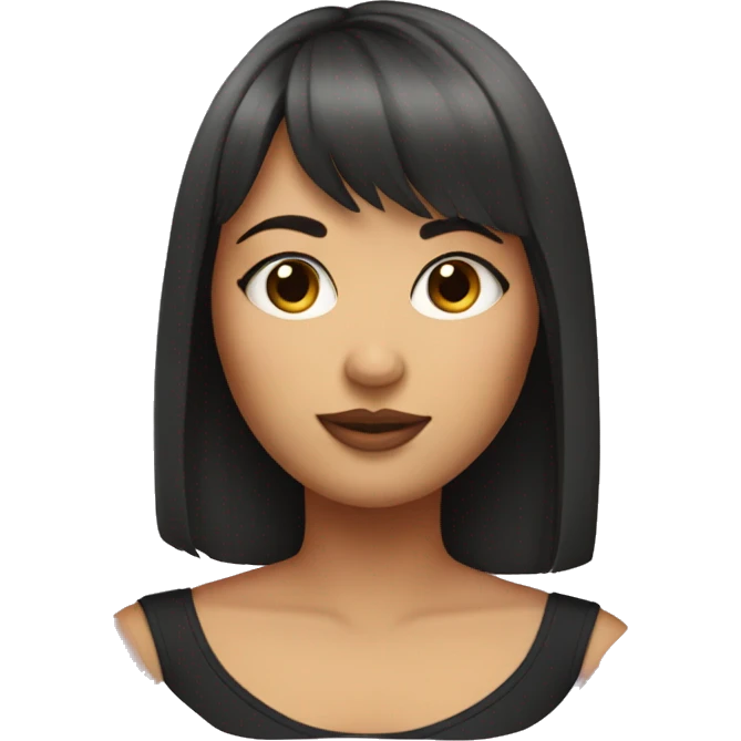 A curvy girl with bangs emoji