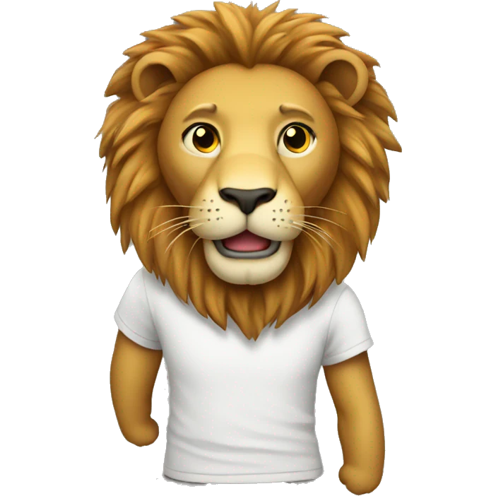 lion wearing a t-shirt emoji
