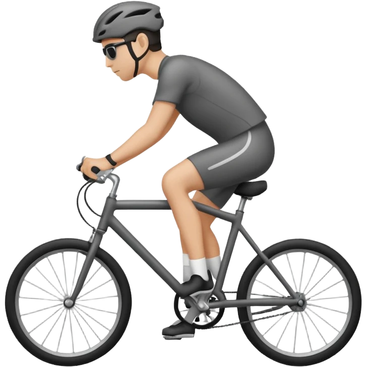 Dark gray doodle on a bike emoji