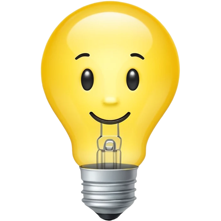 Simple flat emoji of a bright yellow light bulb symbolizing a positive idea, with a green check mark next to it. Clean, modern, minimal design. No text, no 3D, no shadows. White or transparent background.. emoji