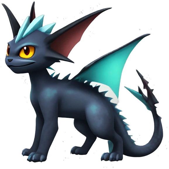 Black Edgy Noivern-Vaporeon-Litten full body emoji