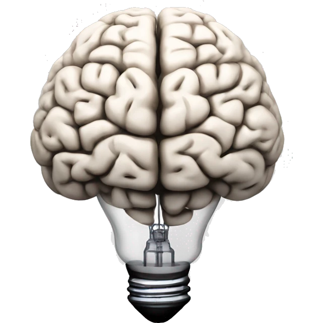 the human brain shaped idea lightbulb emoji