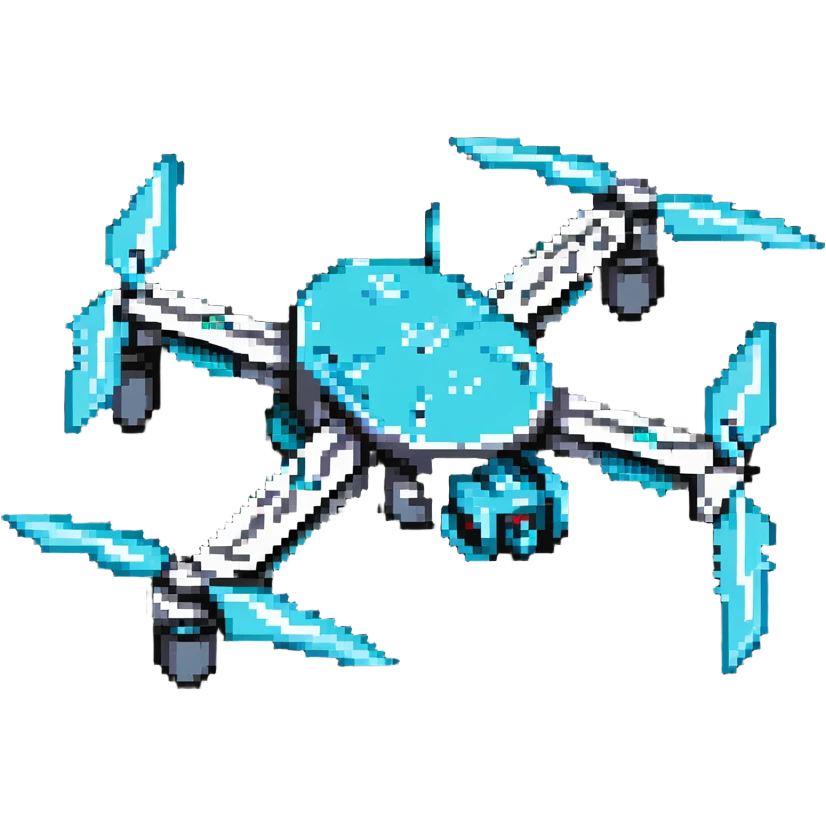 combat drone with weapons and cyan details emoji