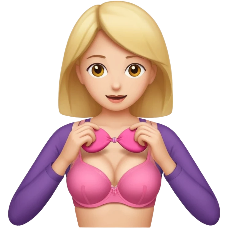 A girl opening bra emoji