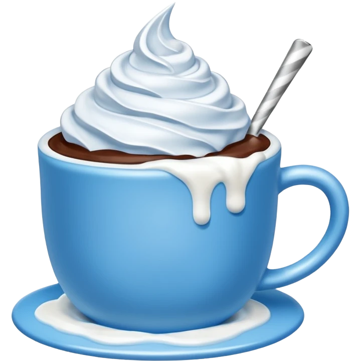 Blue and white hot chocolate emoji