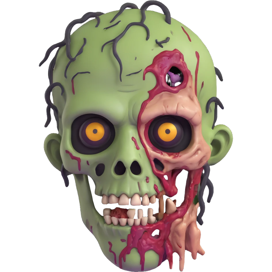 zombie with decaying flesh emoji