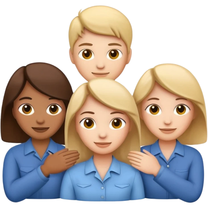 emoji representing teamwork, multiple people working together, harmonious, positive, simple, clear emoji