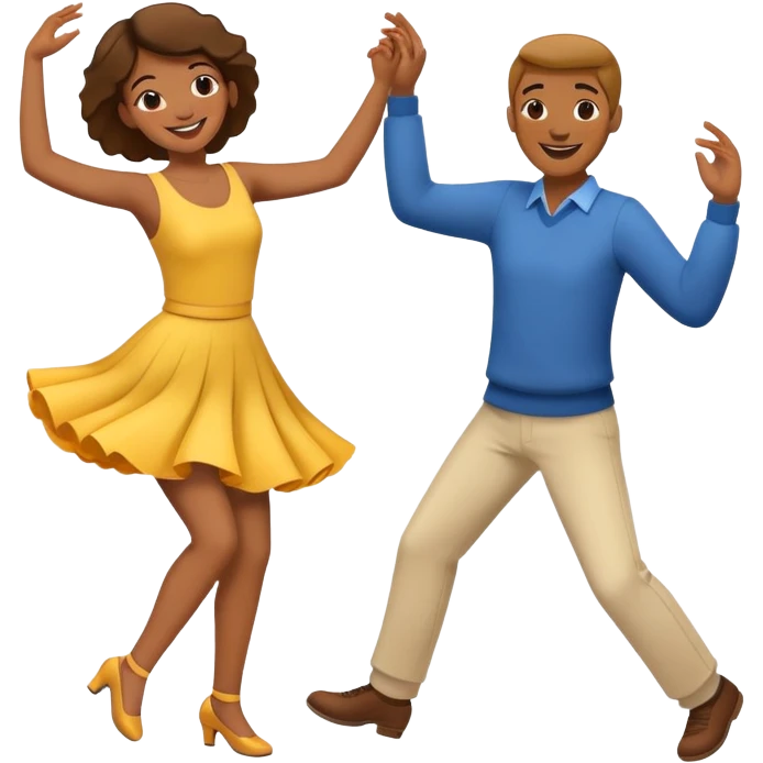 two people dancing together, cheerful and lively emoji