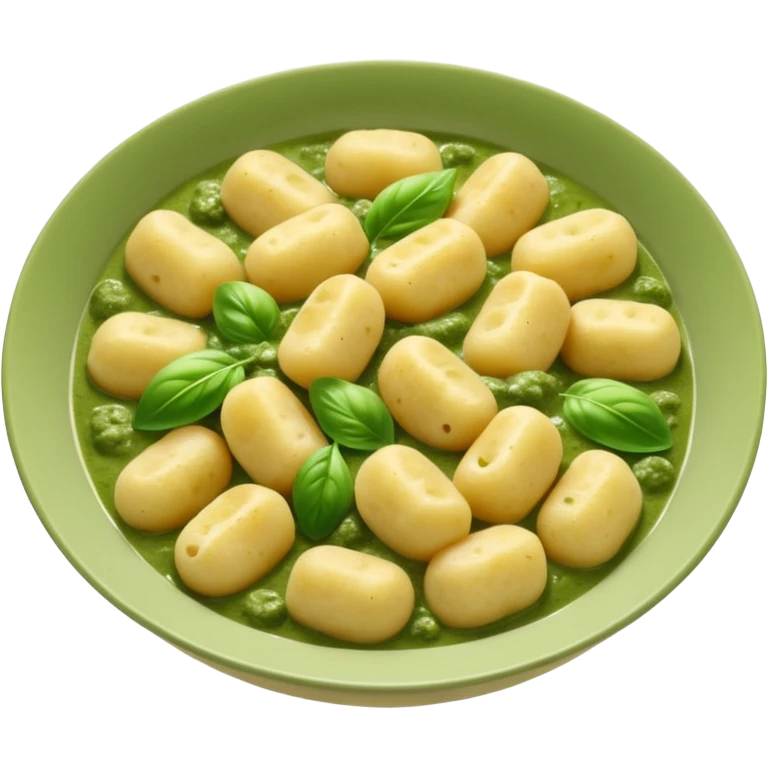 gnocchi covered in green sauce  emoji