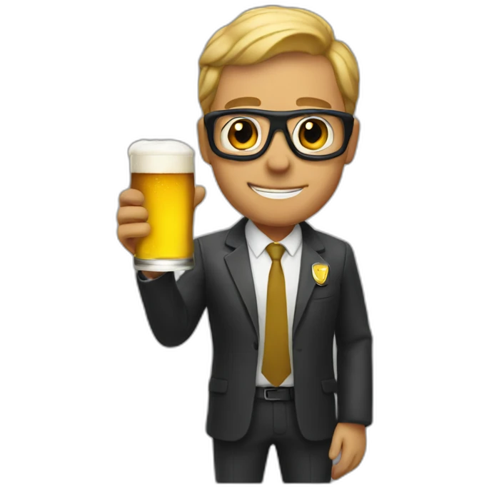 Agent 8 with beers  emoji