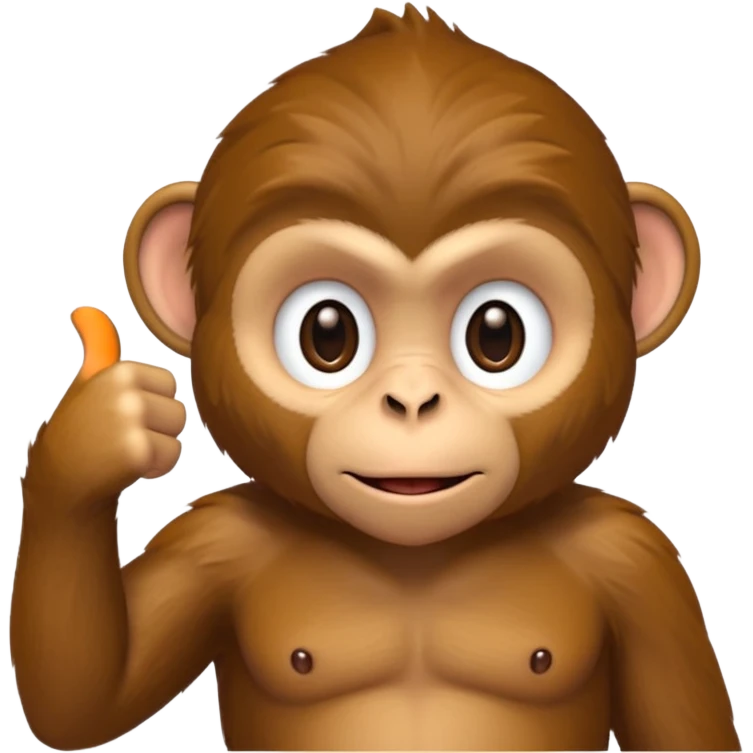 monkey with one thumb pointing down emoji