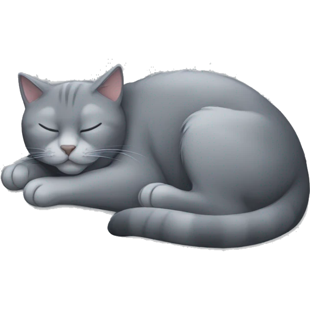 Sleeping gray cat  emoji
