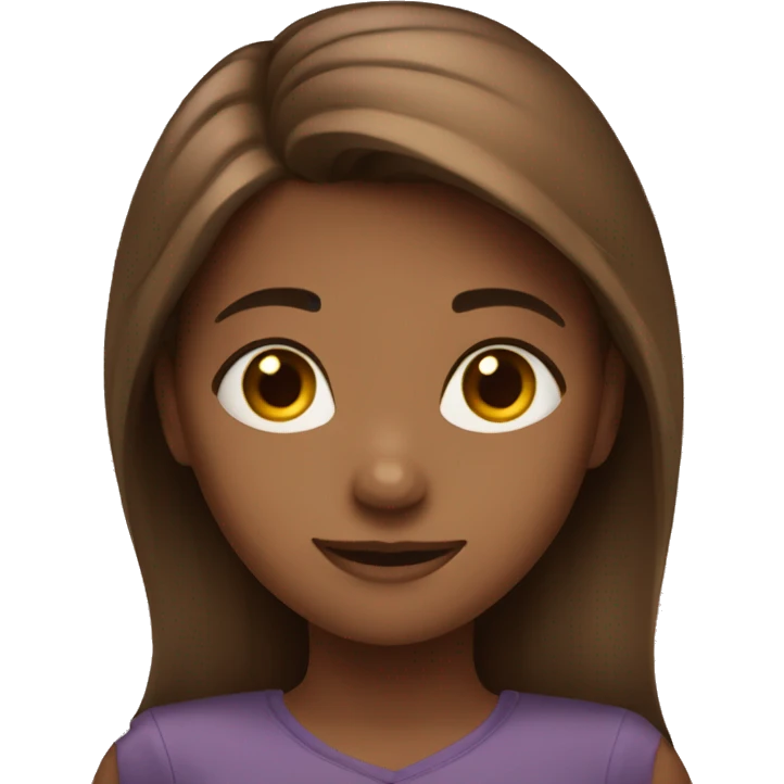 Brown-haired girl shows love emoji