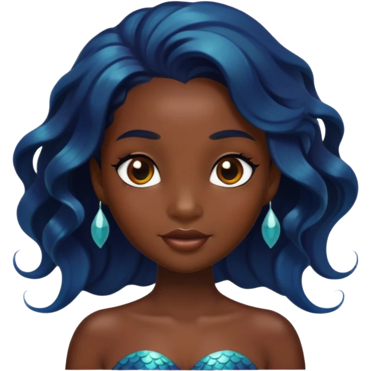 black mermaid with dark skin emoji