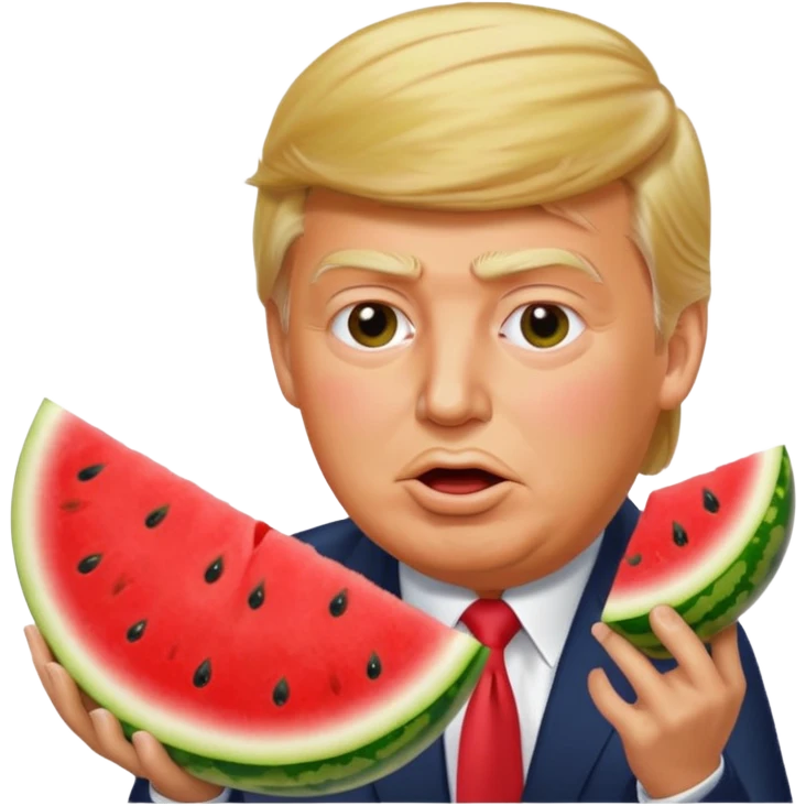 trump eating watermelon emoji