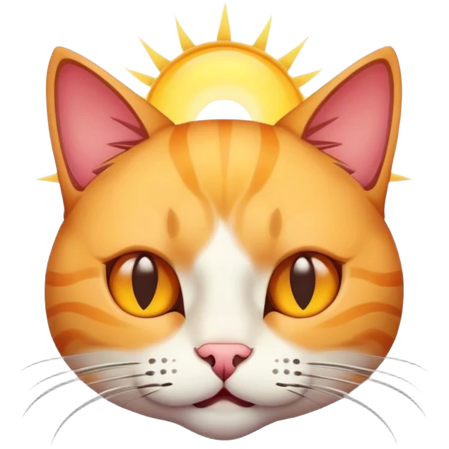 Cat head sun emoji