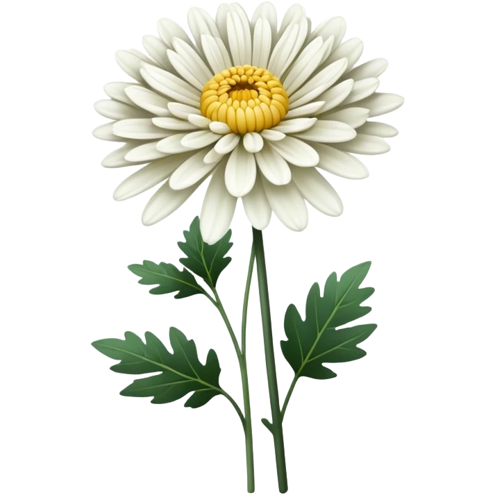 single Chrysanthemum flower, straight stem emoji