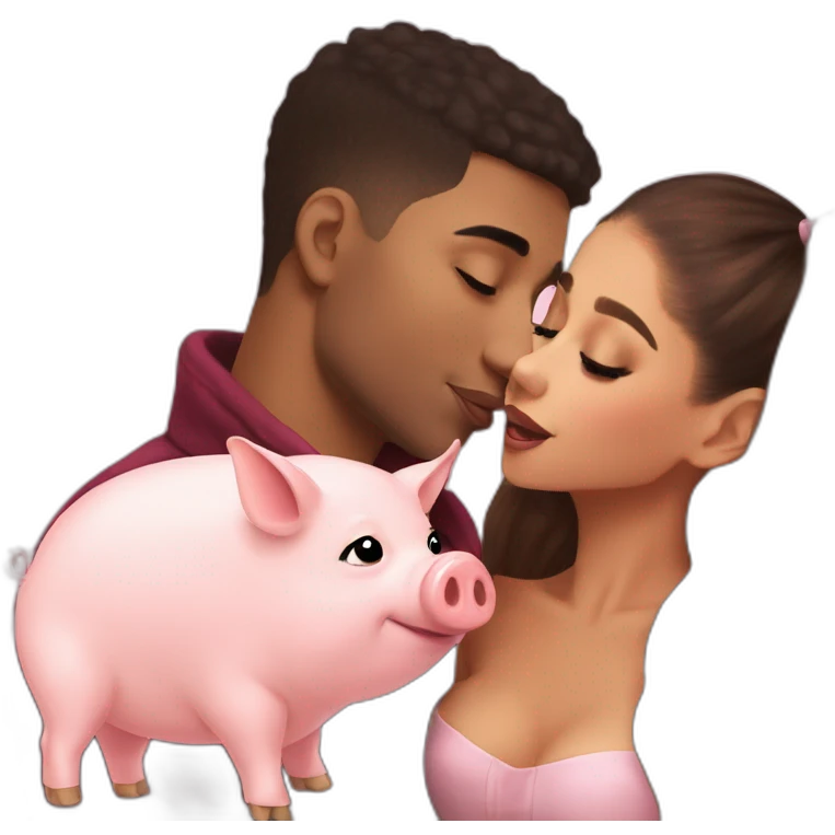 Ariana Grande kisses a pig emoji