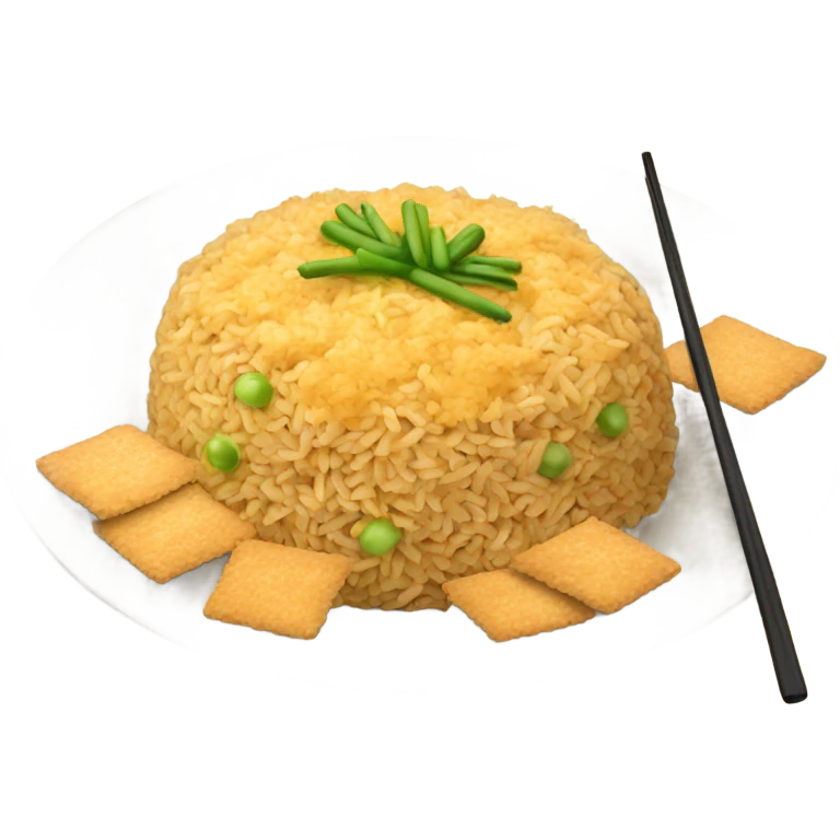 Fried rice with crackers emoji