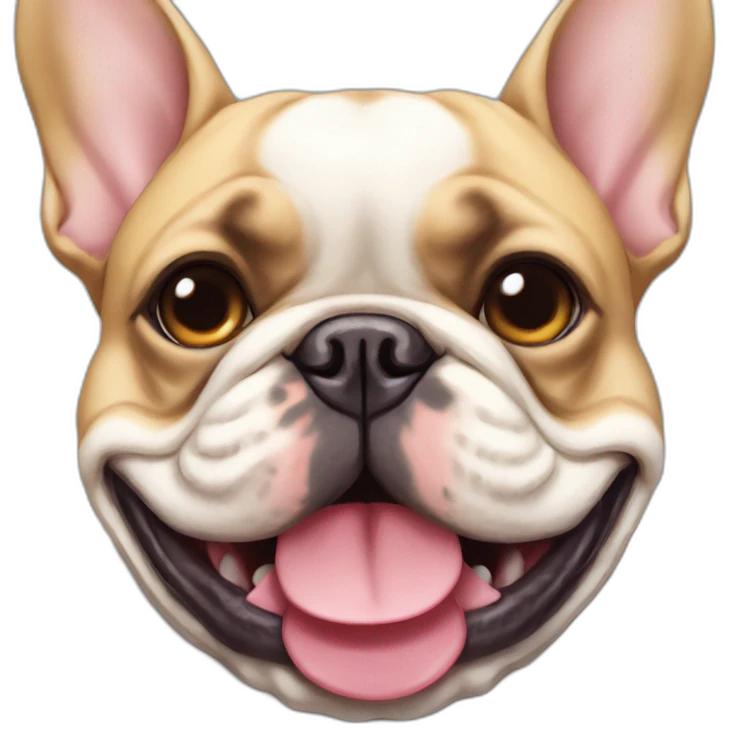 Fat smiling french bulldog with ball emoji
