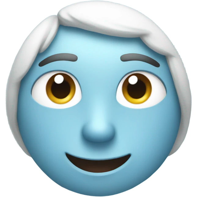 Smiling regular iOS18 emoji with both eyes replaced with light blue snowflakes  emoji