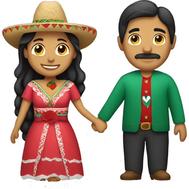 mexican man with holding hands with a woman emoji