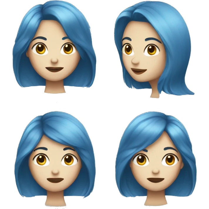 blue-hair-woman, white skin emoji