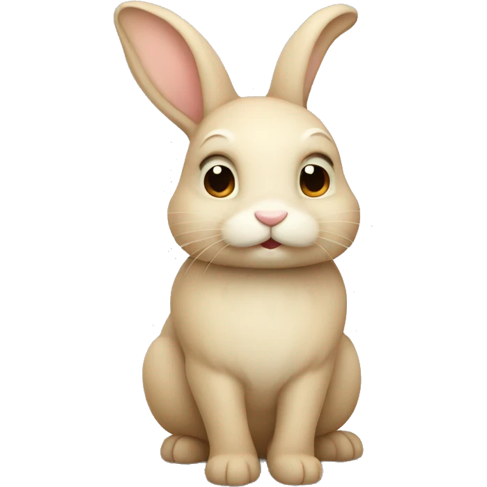 Beige bunny cute emoji