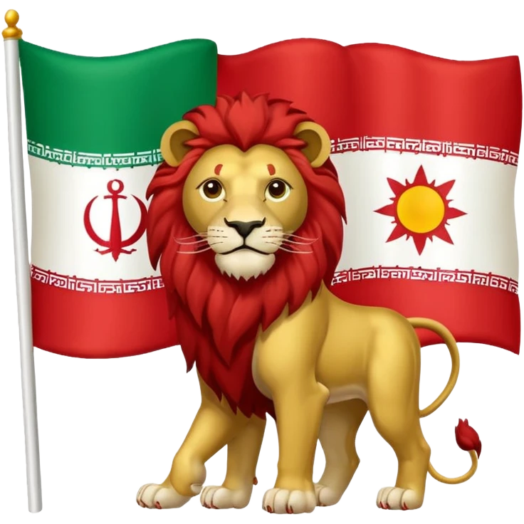 Iranian flag with the lion and sun emblem emoji