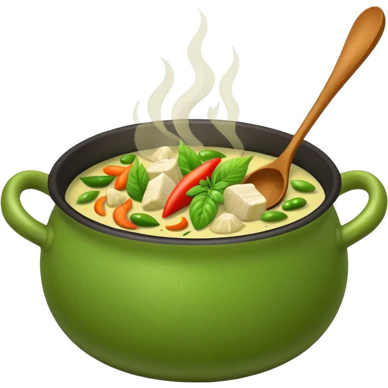 Thai green curry in a green pot emoji