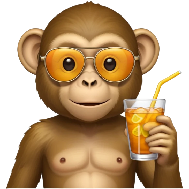 monkey with sun glasses and a drink emoji