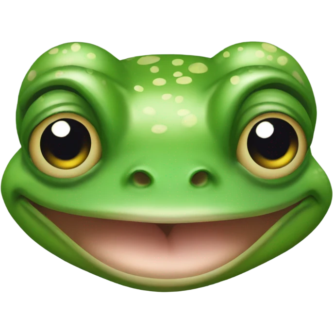 A frog mewing emoji