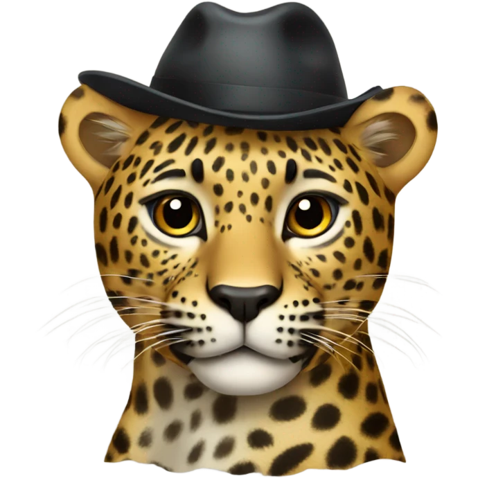 Leopard wearing hat  emoji