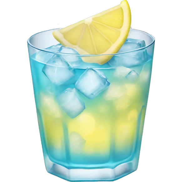 Ice blue cocktail with lemon  emoji